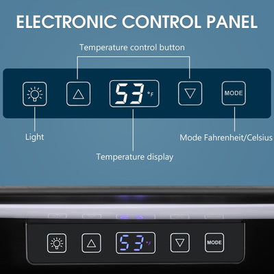 Réfrigérateur à boissons de 1,3 pi³ - Mini-réfrigérateur pour 48 canettes et 12 bouteilles, porte en verre, commande tactile électronique