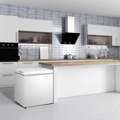 Congélateur coffre de 1,8 pi³ avec panier amovible, vidange par le bas, thermostat à 7 niveaux, conception autonome pour maison et appartement