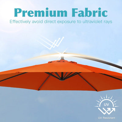 Parasol déporté à manivelle en acier de 10 pieds avec base lestée