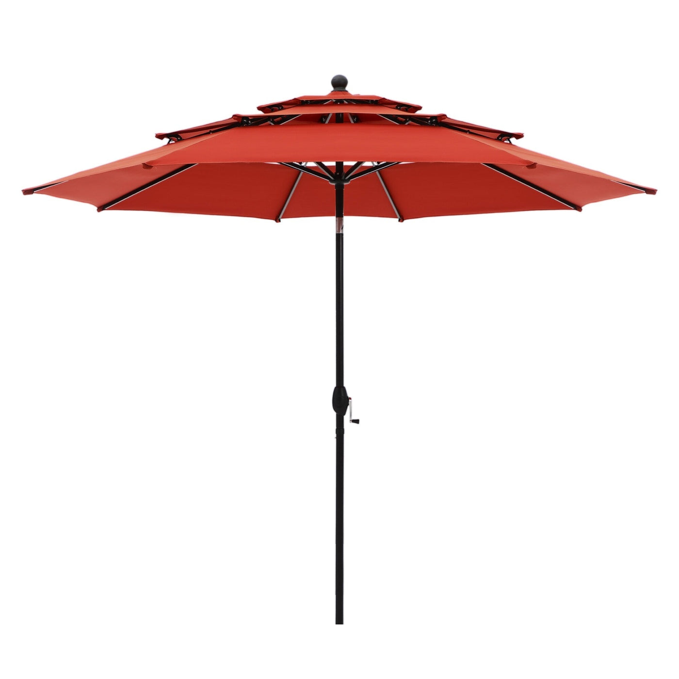 Parasol de terrasse inclinable à 3 niveaux de 10 pieds de MAISON ARTS, parasol d'extérieur à double ventilation avec lumières LED