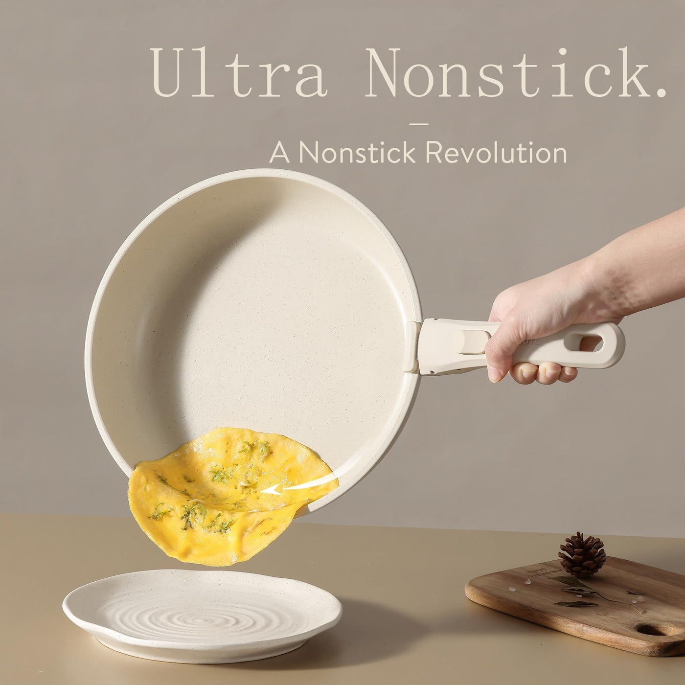 Ensemble de 11 casseroles et poêles antiadhésives avec poignée amovible, ustensiles de cuisine à induction antiadhésifs avec poignée amovible