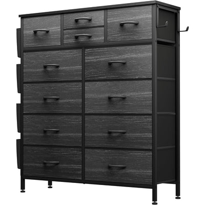 Commode haute en tissu à 12 tiroirs pour chambre à coucher