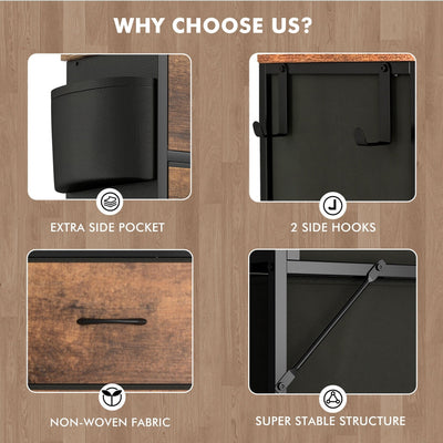 Commode haute en tissu à 12 tiroirs pour chambre à coucher