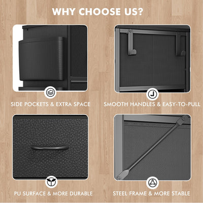 Commode haute en tissu à 12 tiroirs pour chambre à coucher