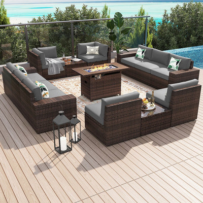 Ensemble de meubles de patio 13 pièces avec table de foyer 44