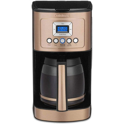 Cafetière programmable 14 tasses, carafe en verre, réglage de l'intensité de l'infusion, réglage de 1 à 4 tasses, cuivre