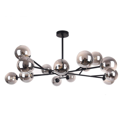 Lustre moderne à bulles Spoutnik de grande taille, noir ou doré, pour salle à manger