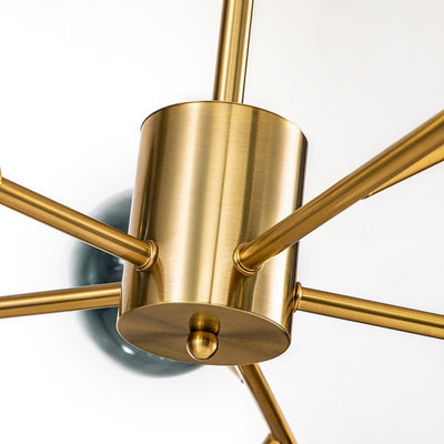 Lustre linéaire moderne à 15 lumières pour îlot de cuisine Sputnik avec branches en verre et bulles