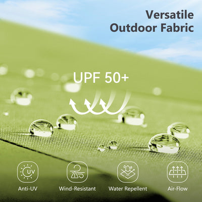 MAISON ARTS Parasol de marché extérieur rectangulaire à manivelle double face de 15 pieds Parasol de patio éclairé par LED solaire avec base incluse