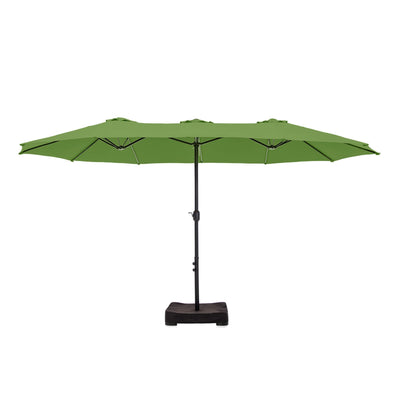 Parasol double extra large de 15 pieds pour patio double face de MAISON ARTS avec base incluse