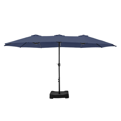 Parasol double extra large de 15 pieds pour patio double face de MAISON ARTS avec base incluse
