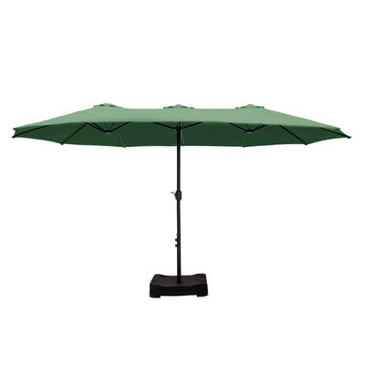 Parasol double extra large de 15 pieds pour patio double face de MAISON ARTS avec base incluse