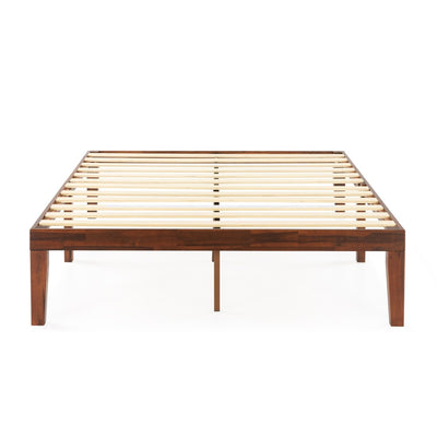 Cadre de lit plateforme classique en bois massif de 16 pouces, disponible en plusieurs finitions