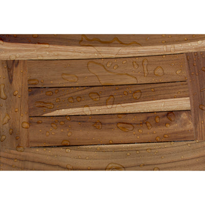 EcoDecors, Banc, Tabouret de douche, Siège de douche, Chaise de douche pour douche intérieure, Petit banc, Banc de douche en teck, Repose-pieds de douche