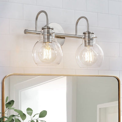 Applique murale de salle de bain à 2/3 lumières avec abat-jour en verre