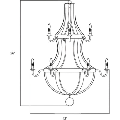 Lustre à 12 lumières de style campagnard français à deux niveaux en forme de tonneau à vin