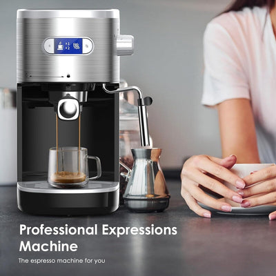 Machine à expresso 20 bars avec mousseur à lait et buse vapeur, machine à cappuccino et latte pour la maison, cadeau pour les amateurs de café