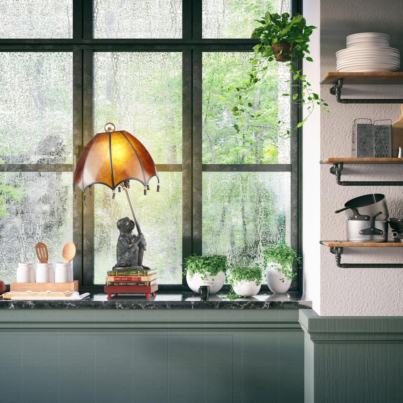 Lampe de table Singe Intellectuel 21,75 po (L 11 x l 11 x H 21,75 po)