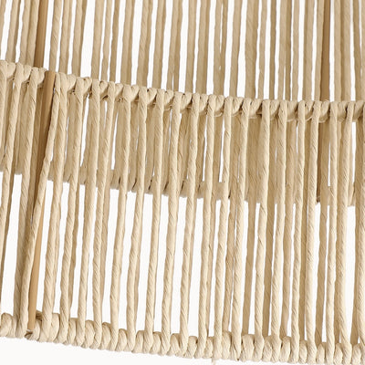 Lustre tambour à 4 lumières en rotin avec auvent noir - 22 po de largeur