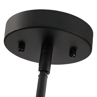 Lustre tambour à 4 lumières en rotin avec auvent noir - 22 po de largeur