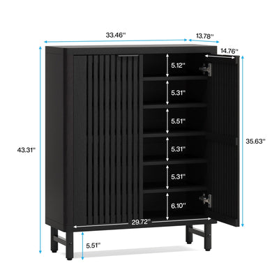Meuble de rangement à chaussures 24 paires avec porte pour entrée et salon