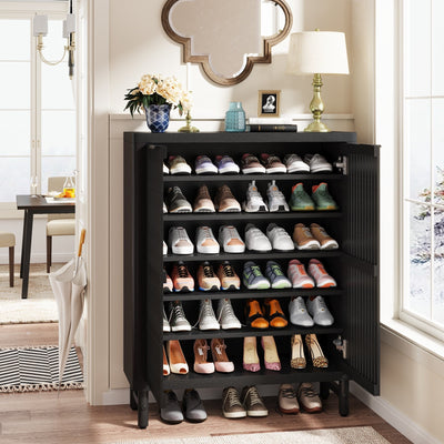 Meuble de rangement à chaussures 24 paires avec porte pour entrée et salon