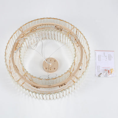 Lustre de ferme de 63 cm à 8 lumières, lustre en cristal, lustre tambour pour salle à manger, salon, chambre à coucher, cuisine