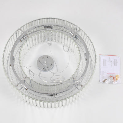 Lustre de ferme de 63 cm à 8 lumières, lustre en cristal, lustre tambour pour salle à manger, salon, chambre à coucher, cuisine