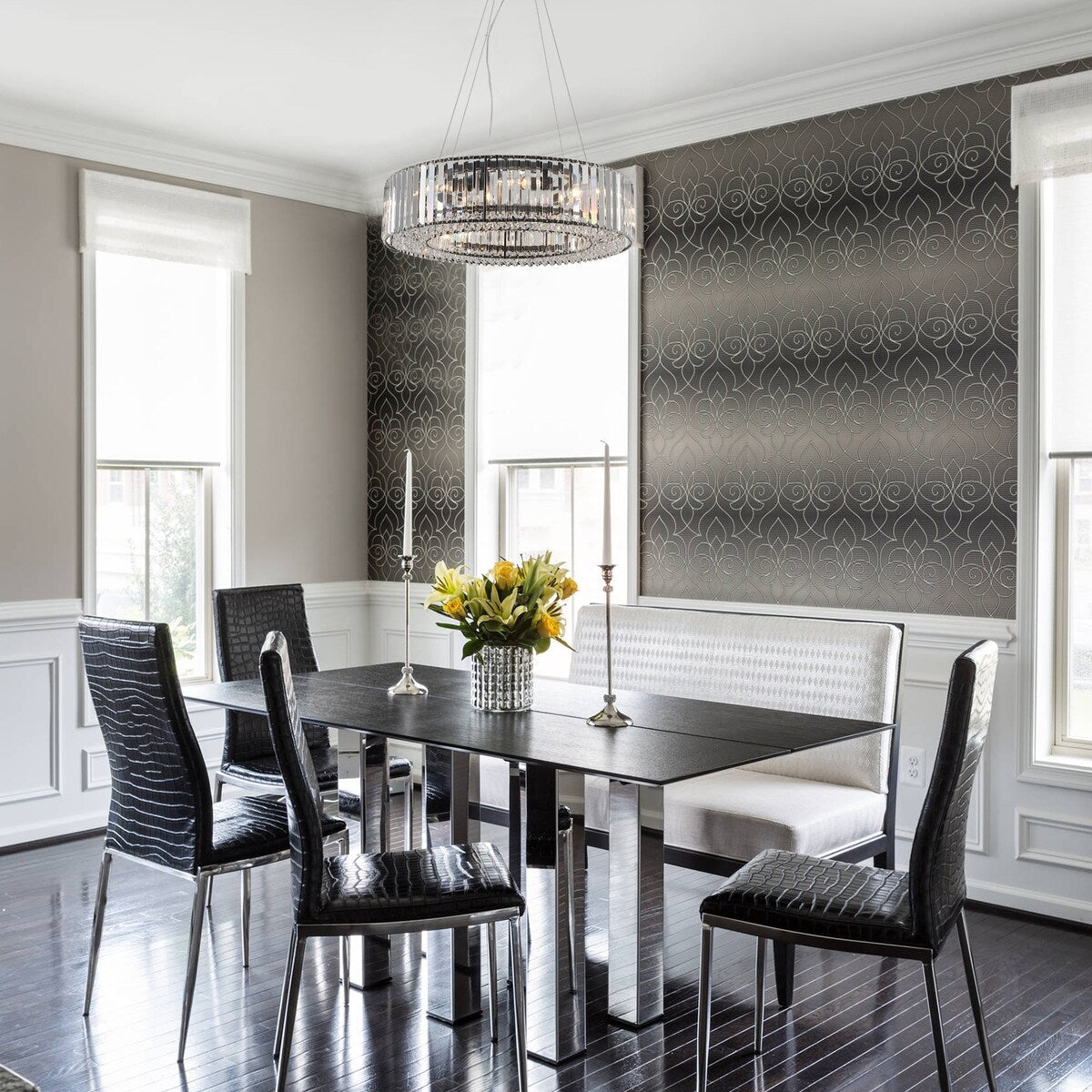 Lustre de ferme de 63 cm à 8 lumières, lustre en cristal, lustre tambour pour salle à manger, salon, chambre à coucher, cuisine