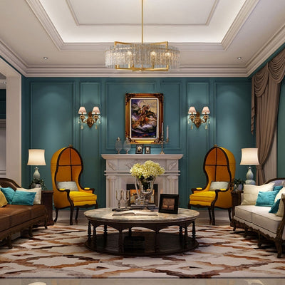 Lustre tambour moderne en cristal doré de 66 cm, 6 lumières, à intensité variable, style glamour, pour îlot de cuisine avec verre dépoli, pour salle à manger