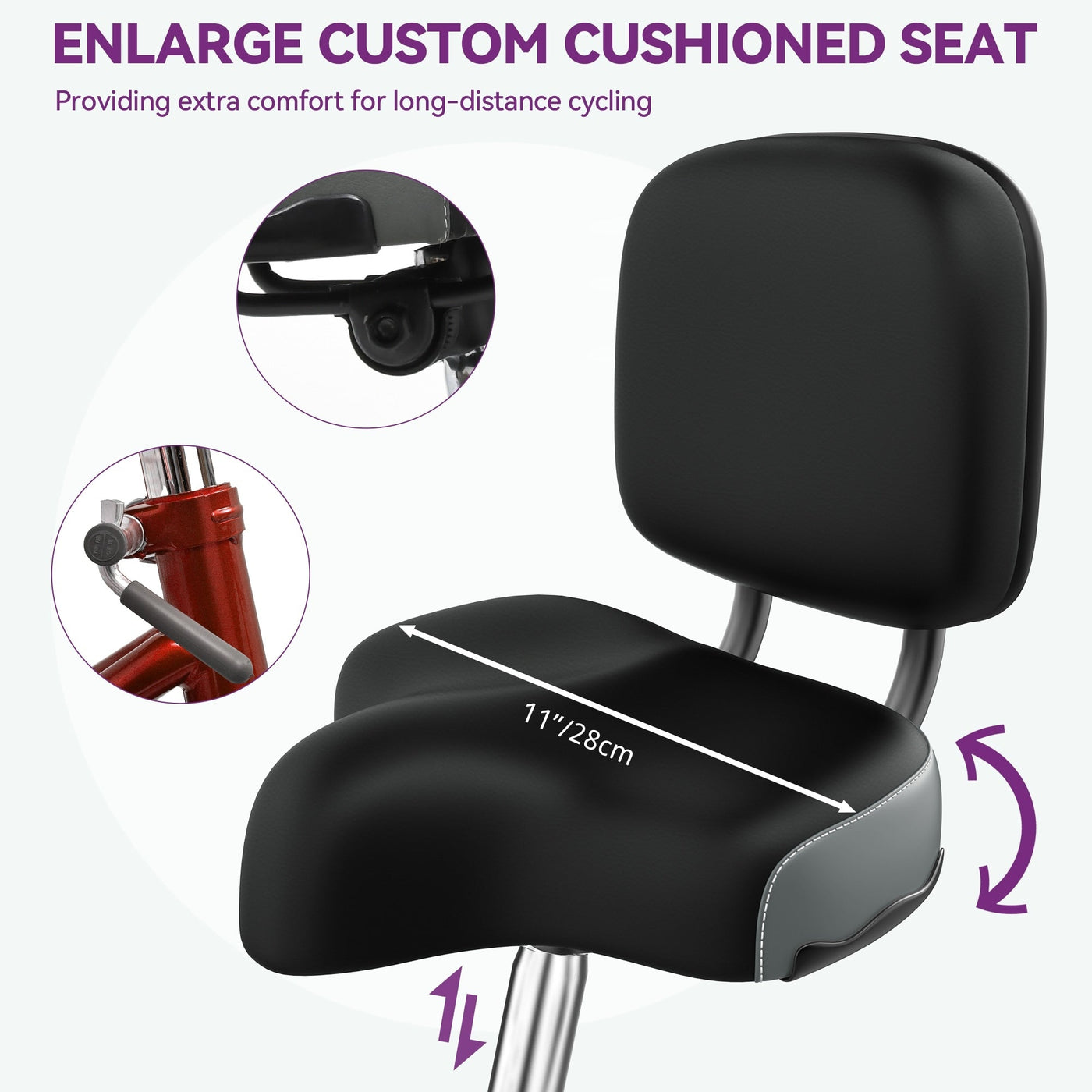 Tricycle bleu pour adulte à 3 roues avec paniers amovibles