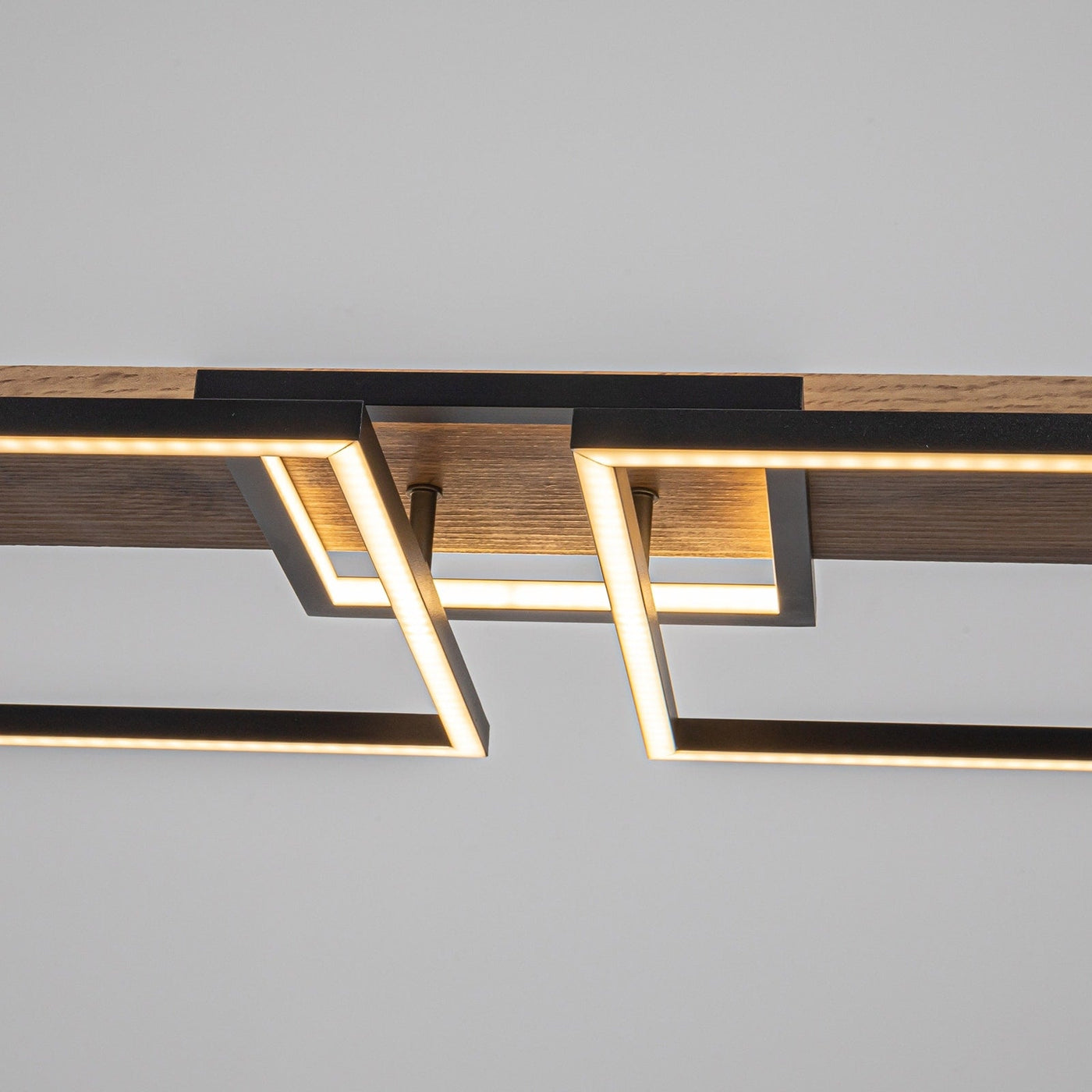 Lustre linéaire en bois à 3/5 lumières LED intégrées pour îlot de cuisine