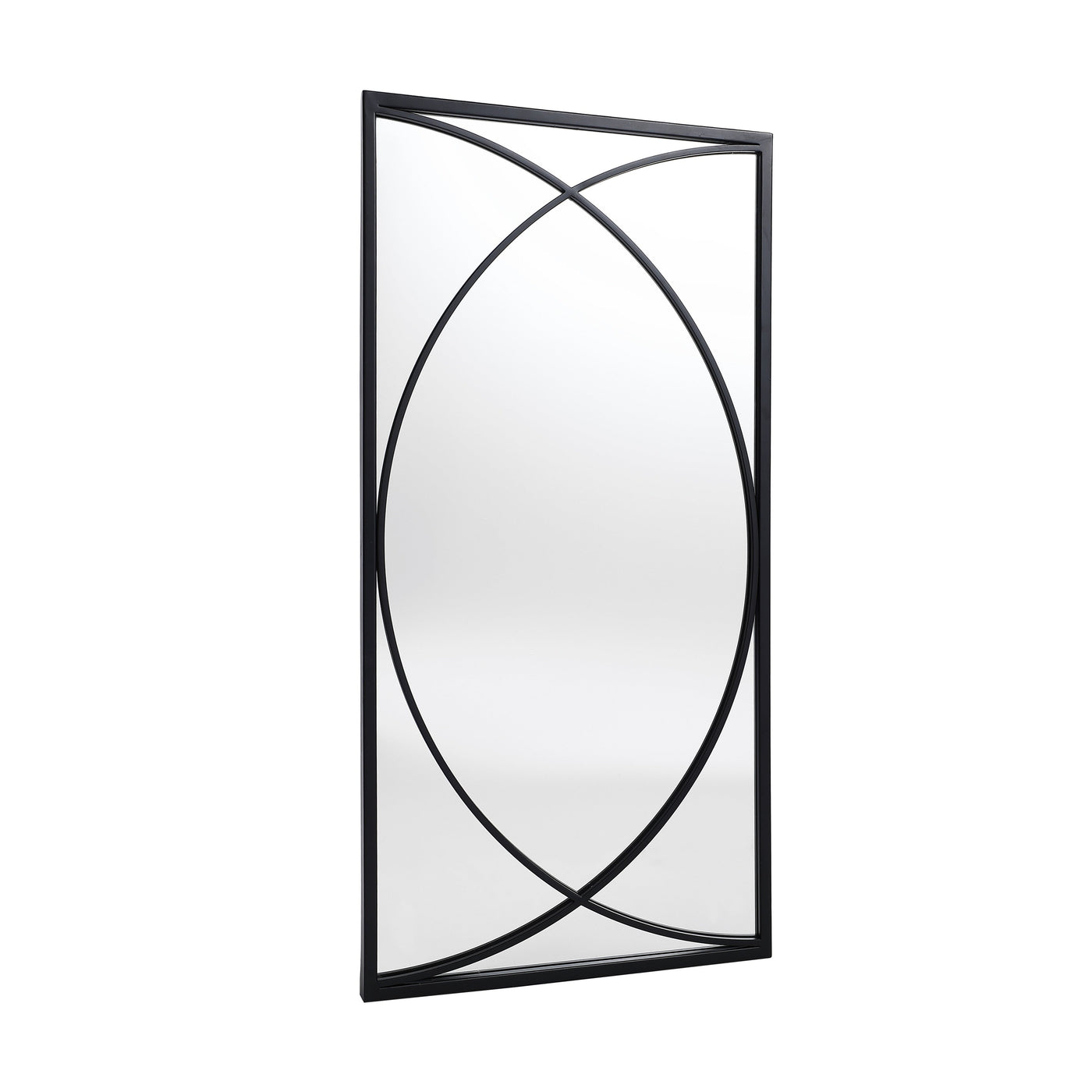 Ensemble de 3 miroirs muraux rectangulaires en métal noir - 31,9 H x 15,75 L x 0,75 P
