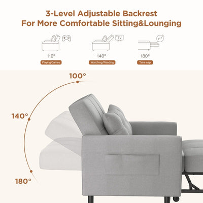 Canapé-lit 3 en 1 réglable, canapé-lit gigogne, convertible et pliable pour salon