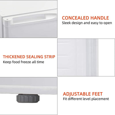 Congélateur vertical compact de 3,0 pi³ avec porte simple réversible