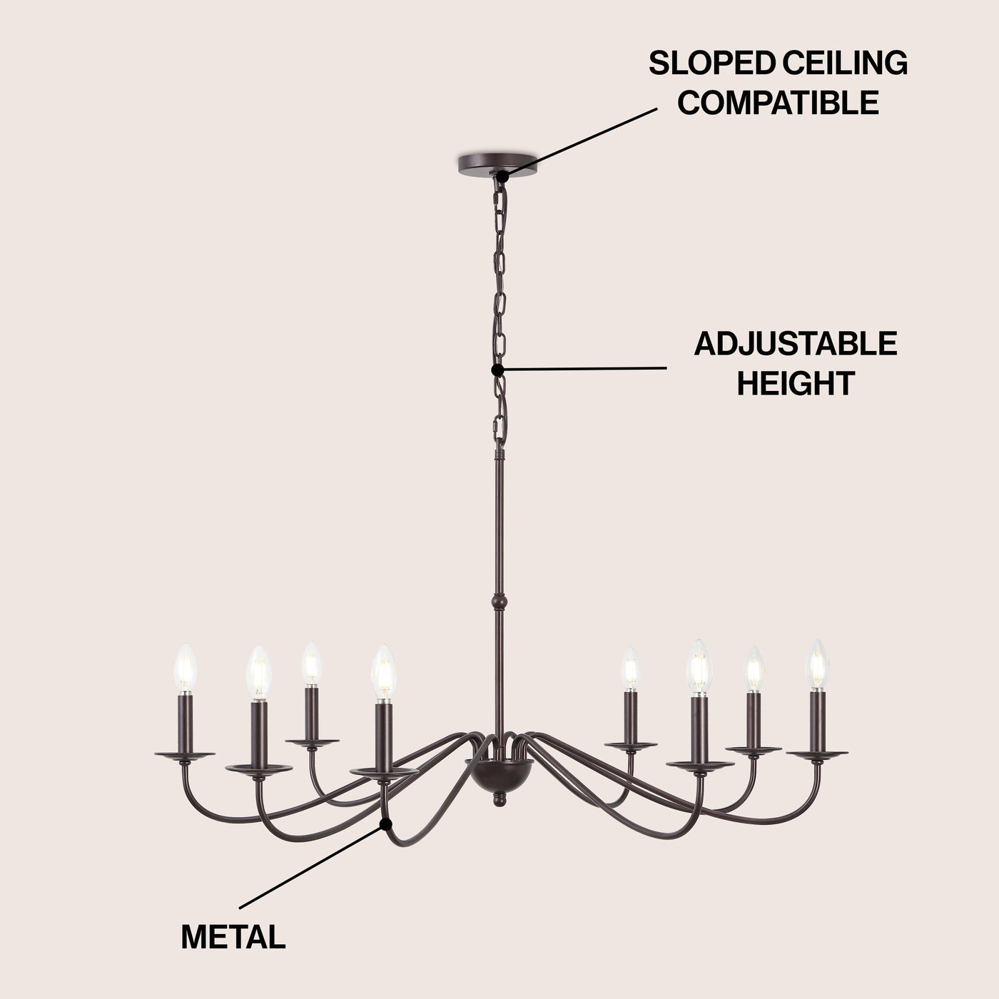 Lustre LED en fer à 6 lumières, 34,75 $, par JONATHAN Y