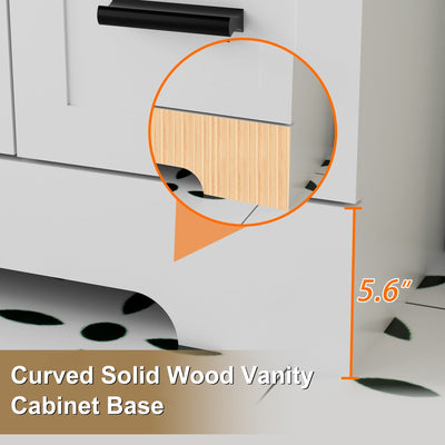 Ensemble de meuble-lavabo Wavy Line 30/36/48 avec lavabo et robinet