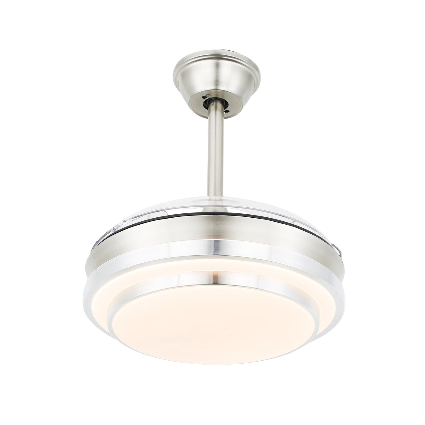 Ventilateur de plafond rétractable moderne Bella Depot 36 avec éclairage LED, pales réversibles à 6 vitesses et télécommande