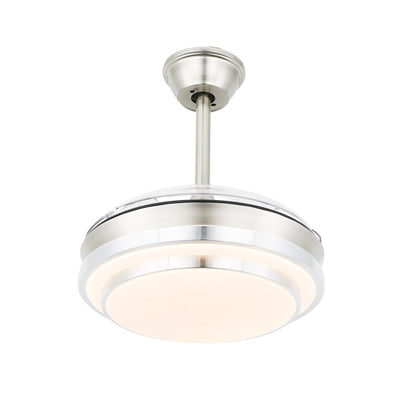 Ventilateur de plafond rétractable moderne Bella Depot 36 avec éclairage LED, pales réversibles à 6 vitesses et télécommande