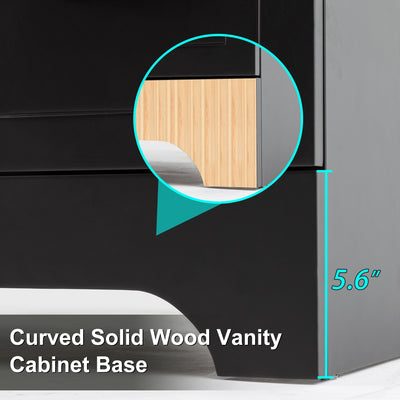 Ensemble de meuble-lavabo Wavy Line 30/36/48 avec lavabo et robinet