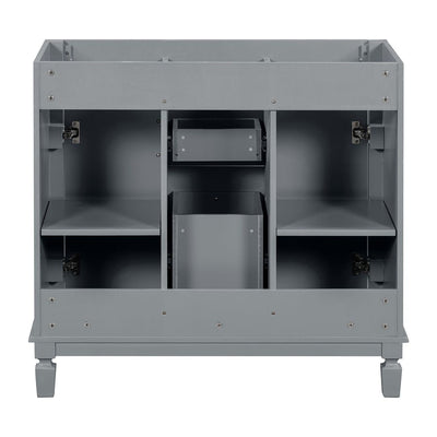 Meuble-lavabo moderne de 36 po avec lavabo supérieur et armoire à miroir, 2 portes et 2 tiroirs