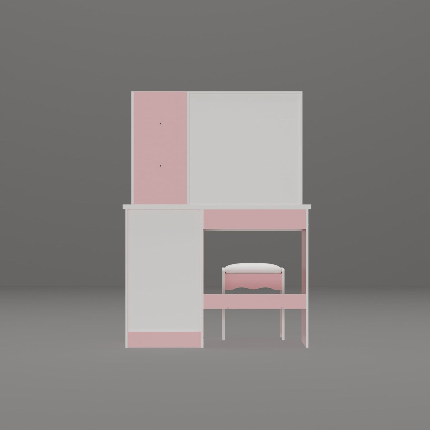 Ensemble de coiffeuse de maquillage de 39,4 po de large avec tabouret et miroir