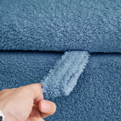 Banc ottoman de rangement en sherpa blanc cassé, repose-pieds, pour salon, chambre à coucher, pieds en bois