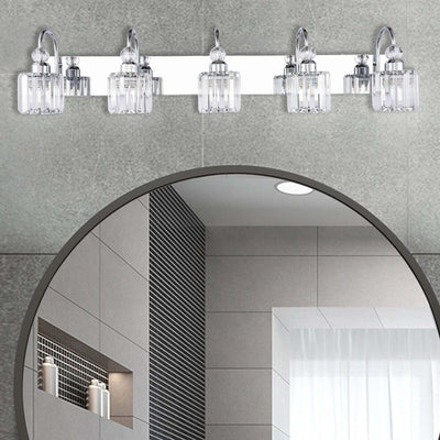 Applique murale moderne en cristal pour salle de bain, éclairage de vanité, chrome/noir/doré