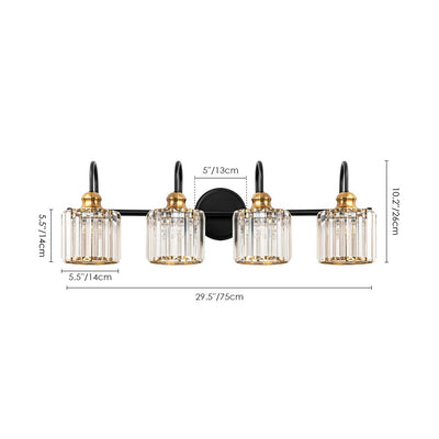 Applique murale moderne en cristal pour salle de bain, éclairage de vanité, chrome/noir/doré