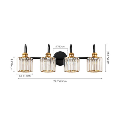 Applique murale moderne en cristal pour salle de bain, éclairage de vanité, chrome/noir/doré