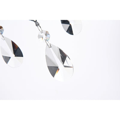 Lustre tambour à perles rondes avec cristaux suspendus