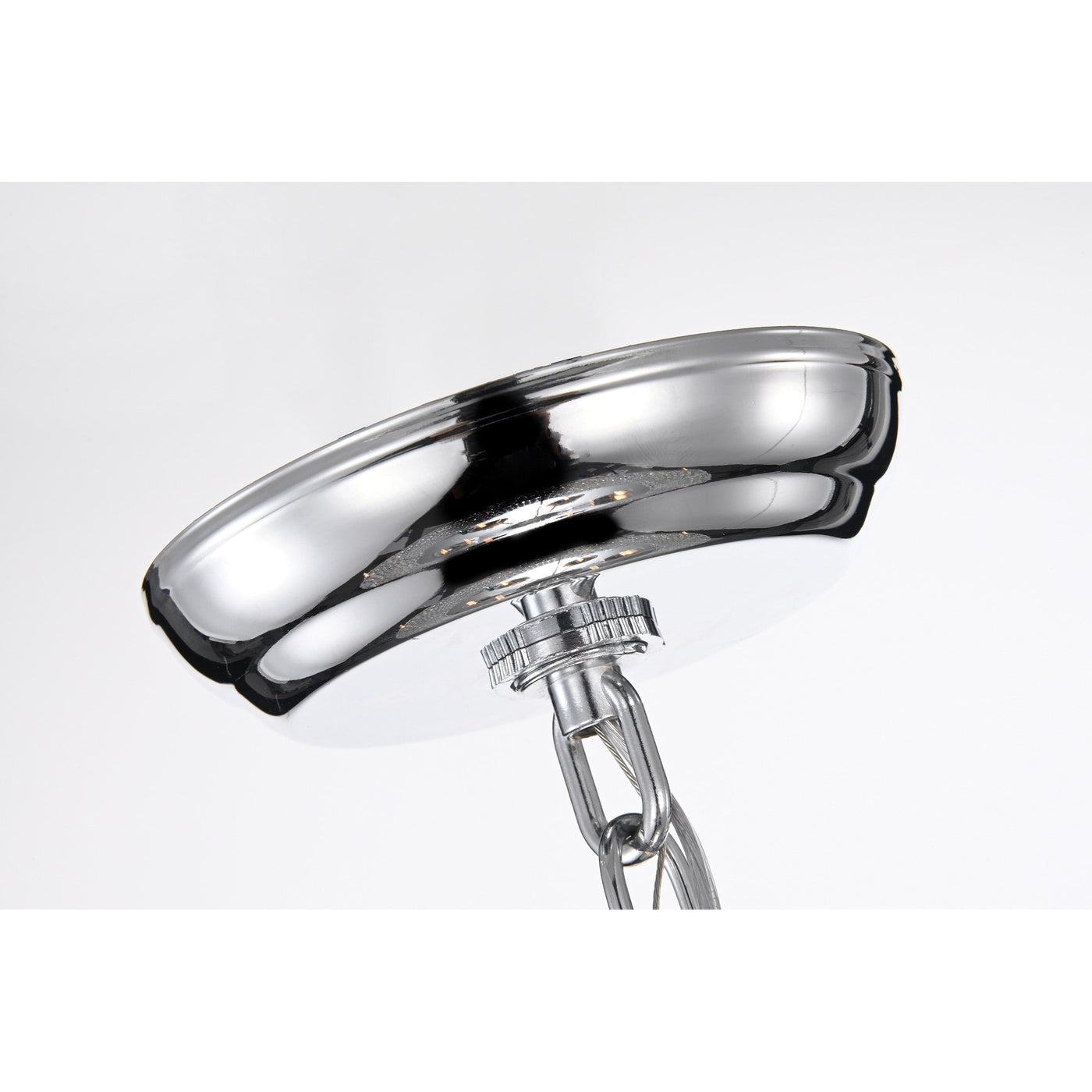 Lustre tambour à perles rondes avec cristaux suspendus