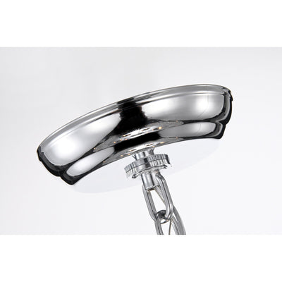 Lustre tambour à perles rondes avec cristaux suspendus