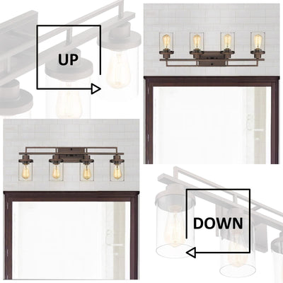 Applique de salle de bain vintage à 4, 5 ou 6 lampes